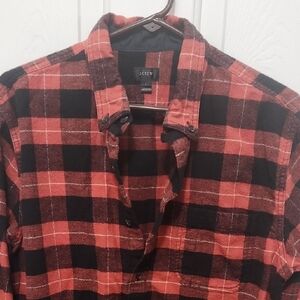 J. Crew Red and Black Plaid Casual Shirt